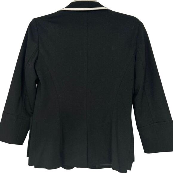 Ann Taylor Black/White Stretch Knit Cropped Blazer Size 2 - Picture 2 of 11